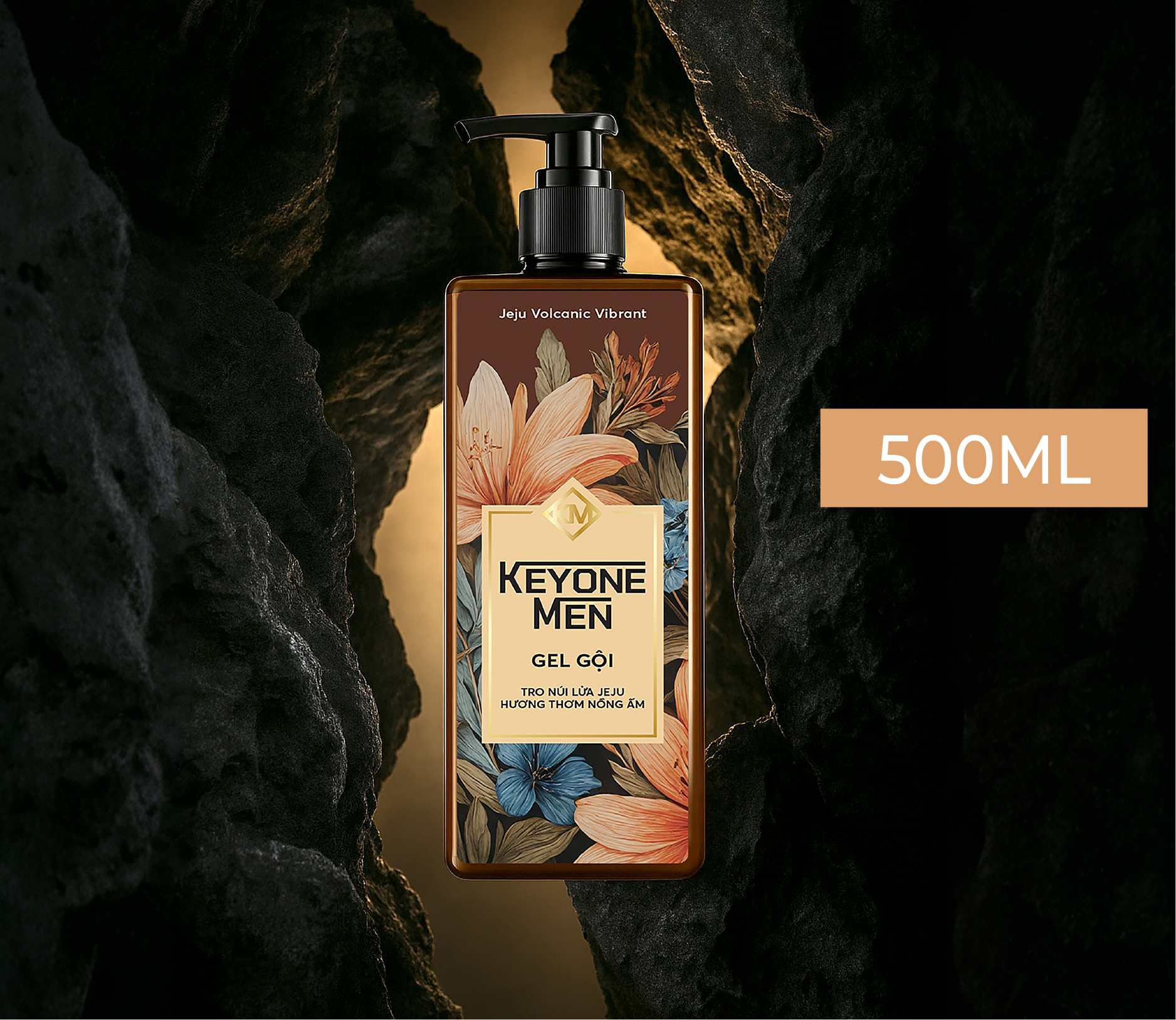 Gel Gội KEYONE MEN Tro Núi Lửa Jeju (Chai 500ml)